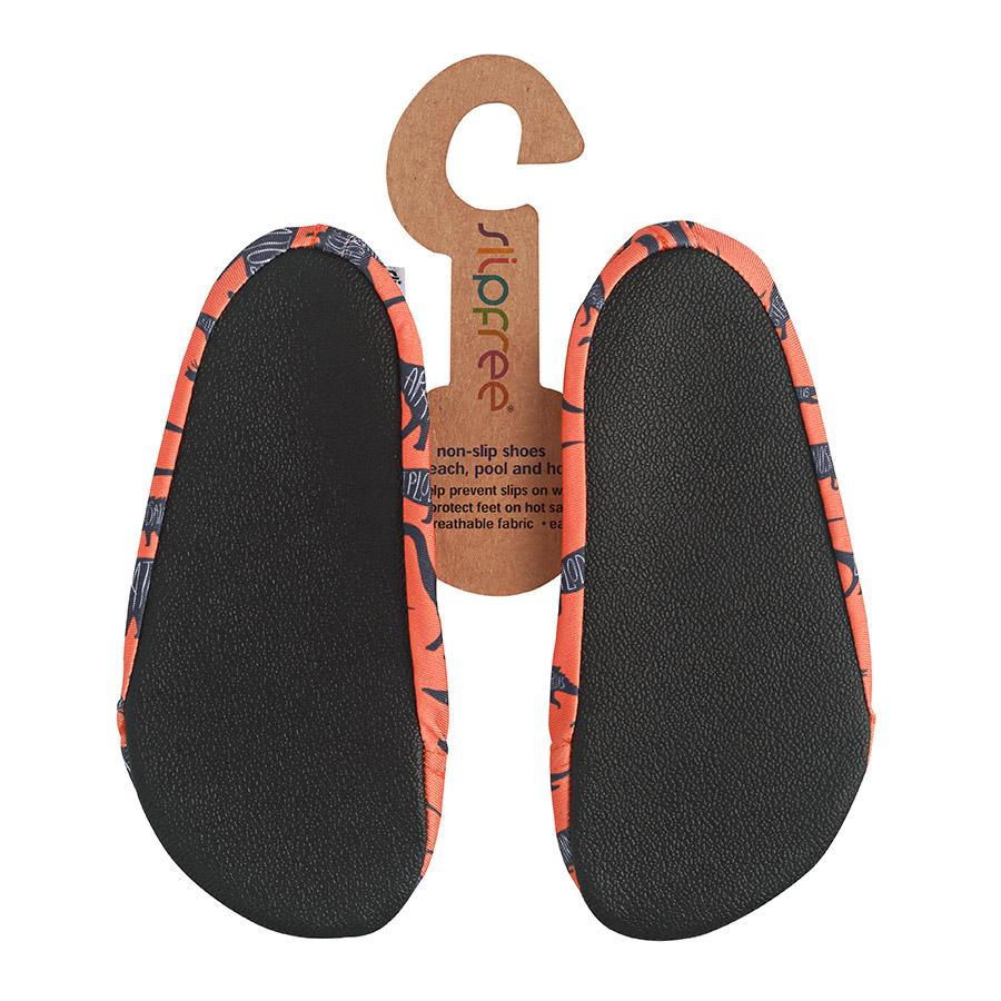 Slipfree Childrens Shoe Orange Dino